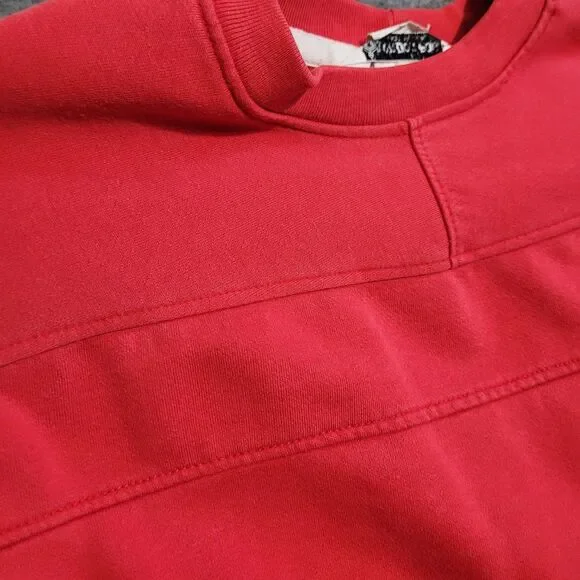 London Fog Medium sweatshirt sweater pullover red ribbed distressed vintage USA - Picture 8 of 13